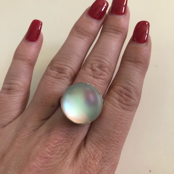Sterling Silver Moonstone ring Adjustable - Picture 5 of 5